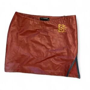 Diesel red leather mini skirt